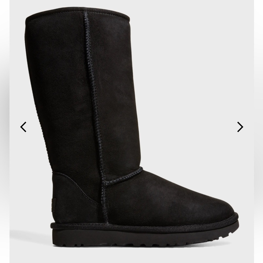 Uggs classic tall black sheepskin boots- used